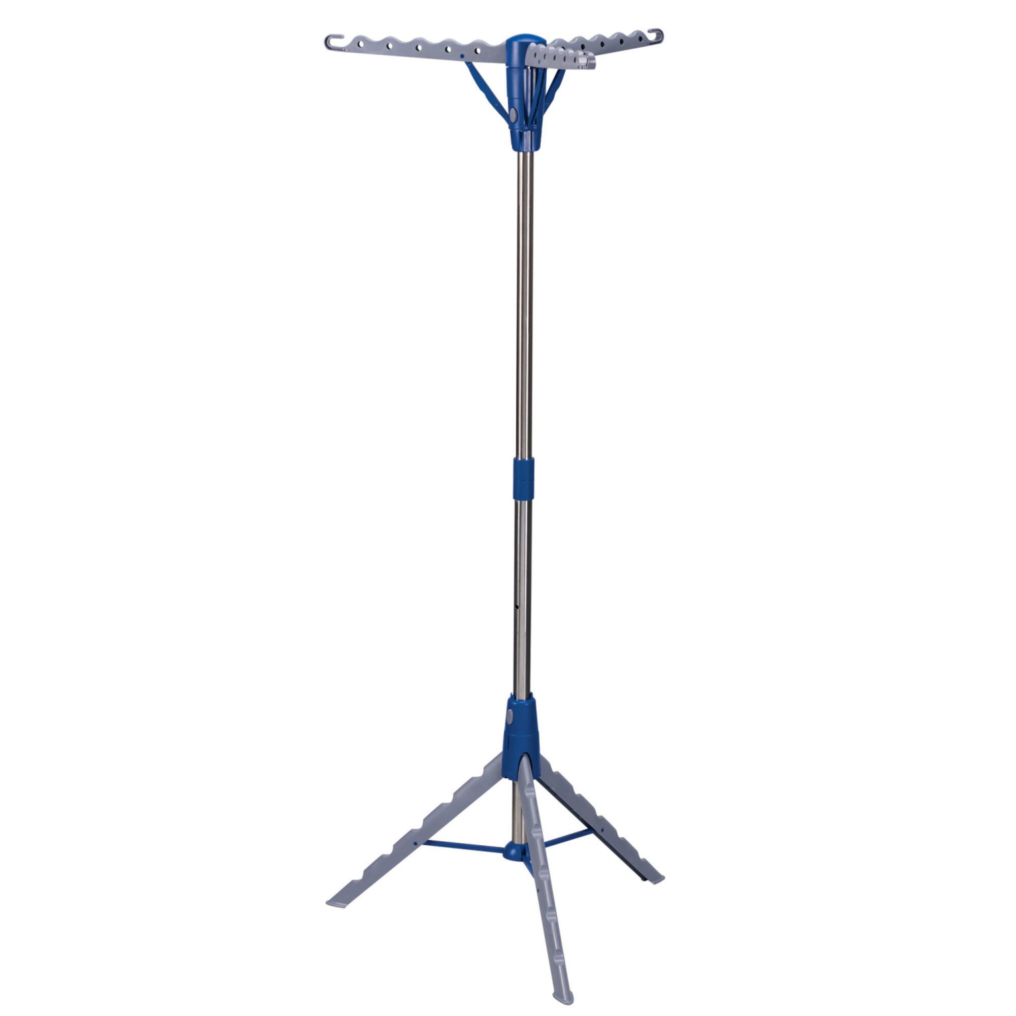 Household Essentials Silver & Blue Collapsible Portable Indoor Tripod Clothes Drying Rack